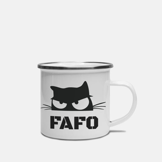 FAFO Sarcastic Cat Camp Mug 10 oz.