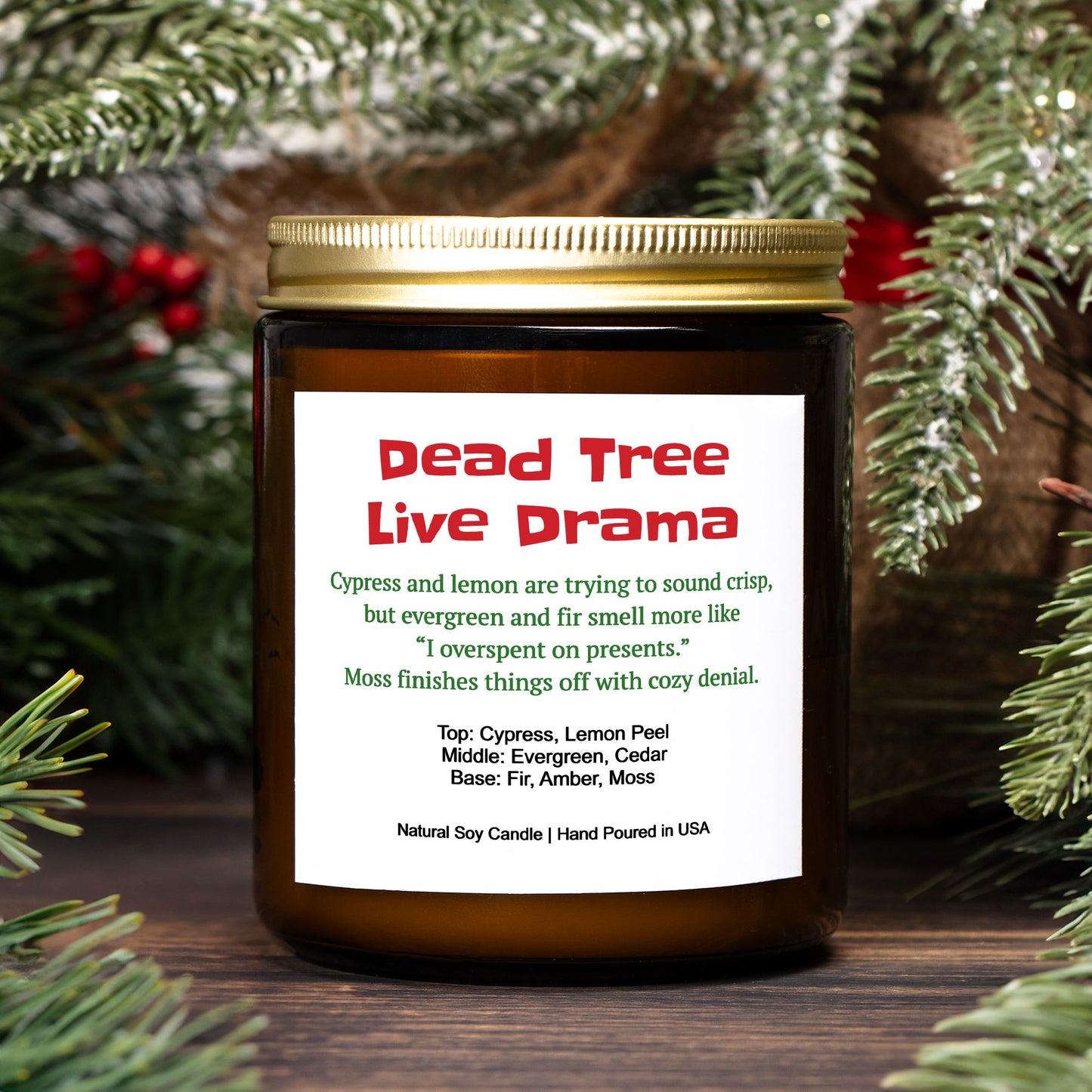 Dead Tree, Live Drama Soy Christmas Candle