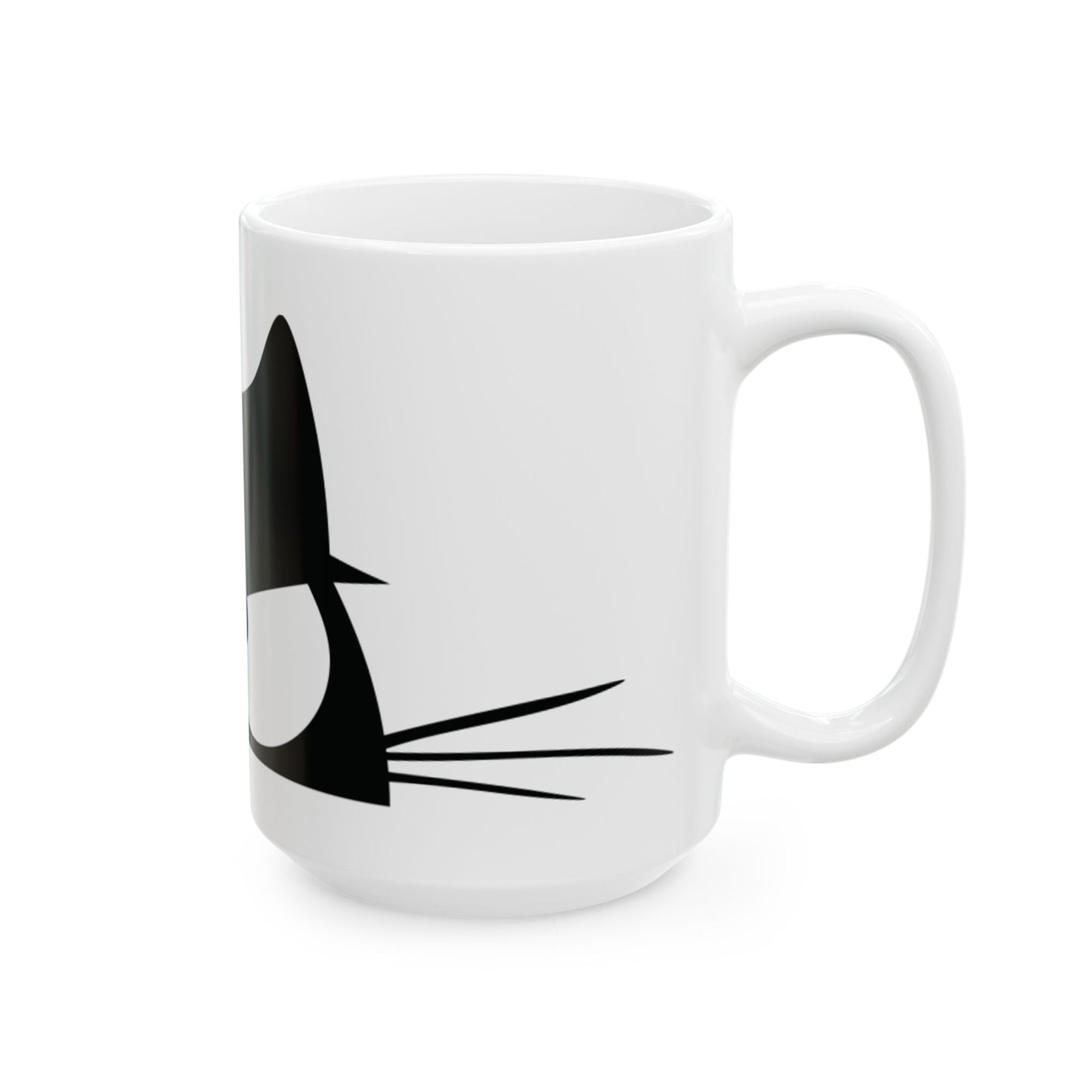 Fierce Feline Ceramic Mug - Black Cat Design (11oz, 15oz)