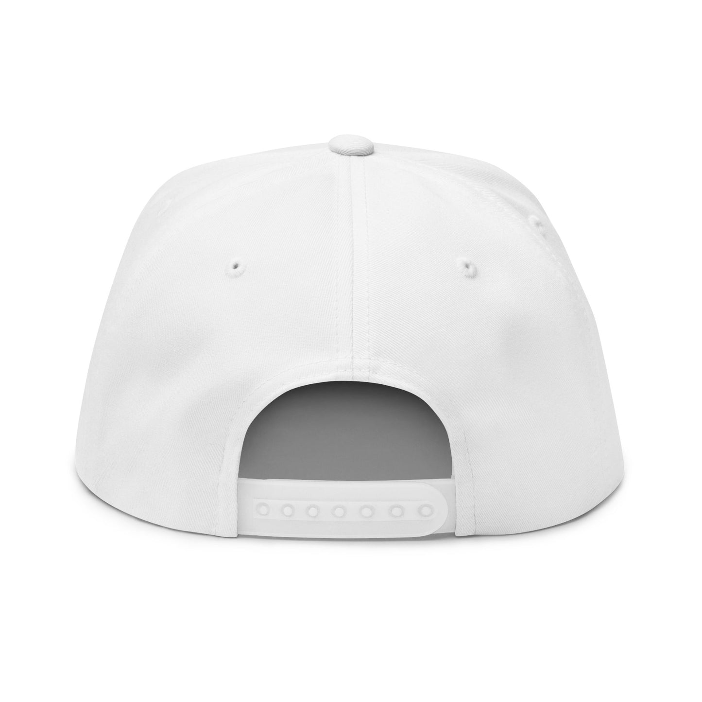Snarky Cat Face Embroidered Flat Bill Cap