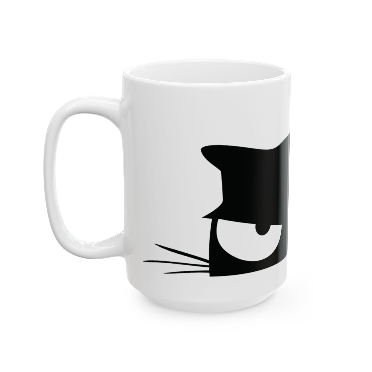 Fierce Feline Ceramic Mug - Black Cat Design (11oz, 15oz)