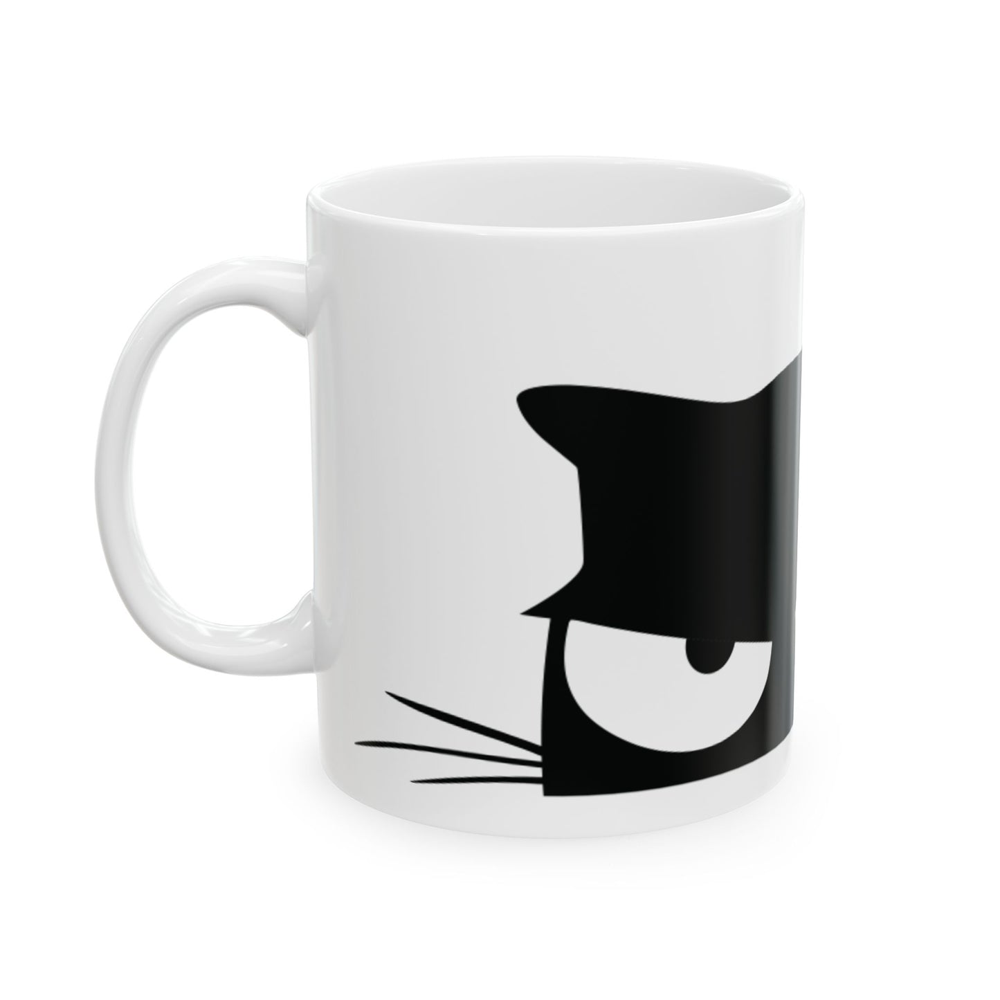 Fierce Feline Ceramic Mug - Black Cat Design (11oz, 15oz)