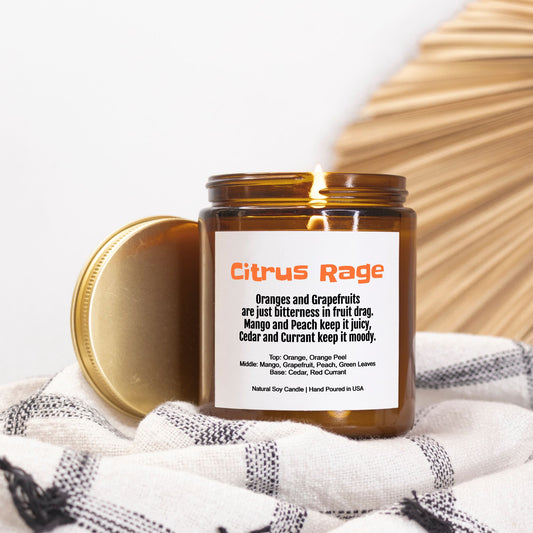 Citrus Rage Soy Candle Funny Gift