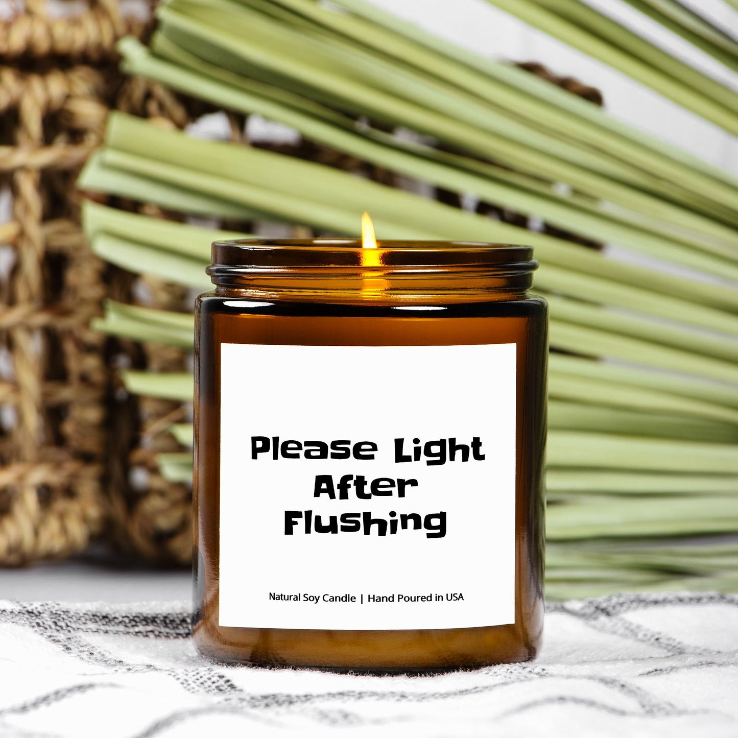 Please Light After Flushing Soy Candle, Funny, Gift, Birthday Gift, Friend Gift, Bathroom