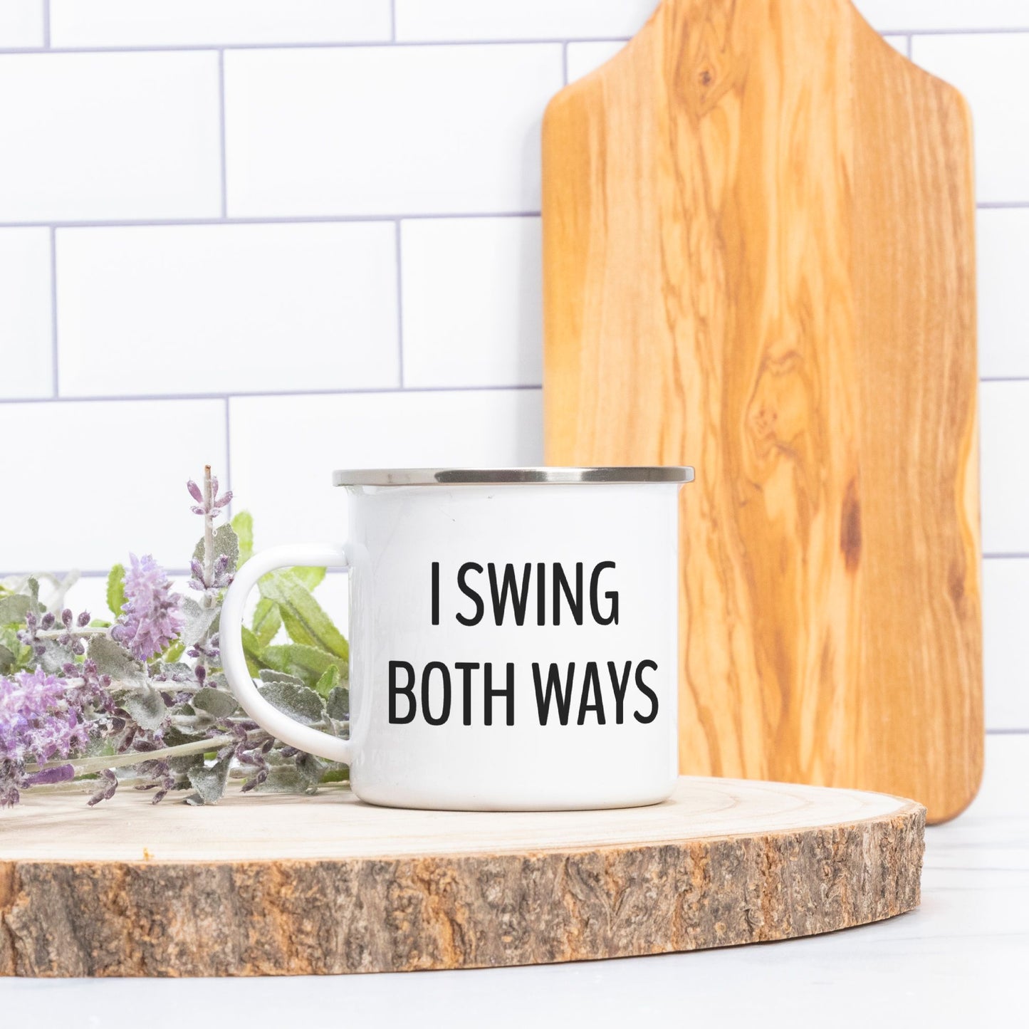 I Swing Both Ways Golf 10 oz. Camp Mug