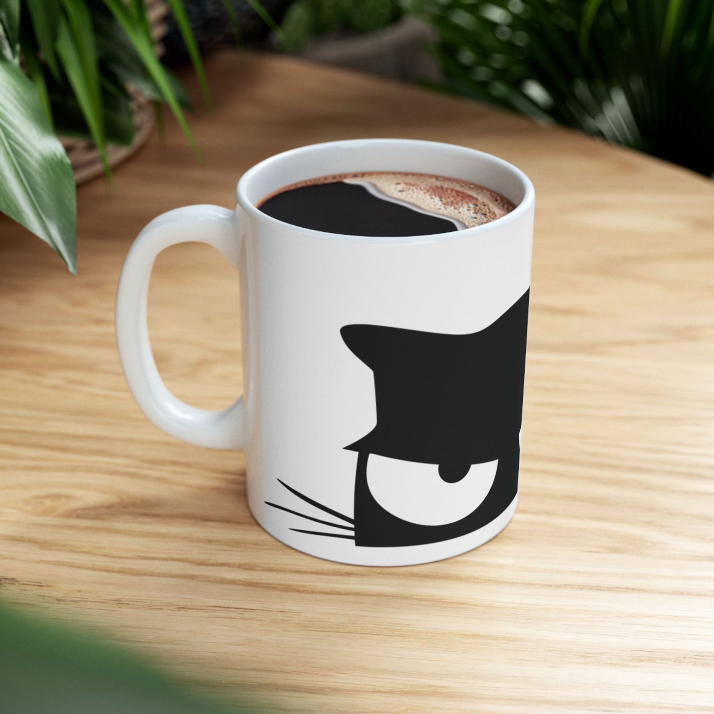 Fierce Feline Ceramic Mug - Black Cat Design (11oz, 15oz)