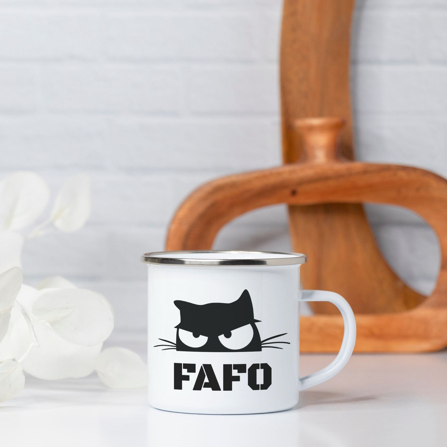 FAFO Sarcastic Cat Camp Mug 10 oz.