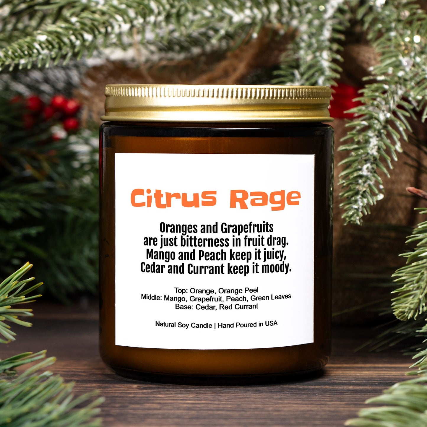 Citrus Rage Soy Candle Funny Gift