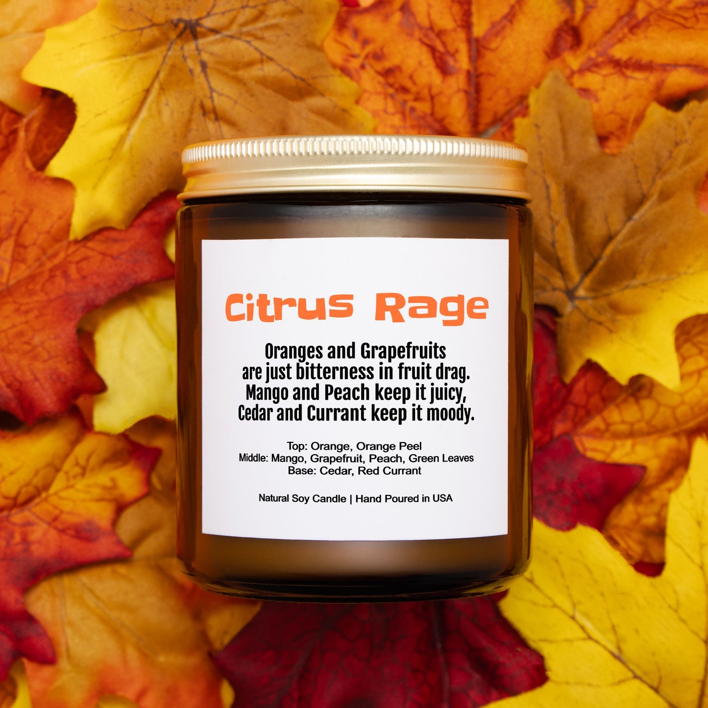 Citrus Rage Soy Candle Funny Gift