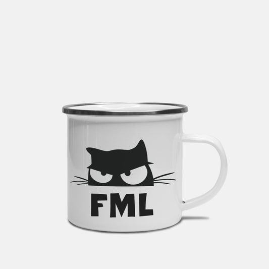 FML Snarky Cat Camp Mug 10 oz.