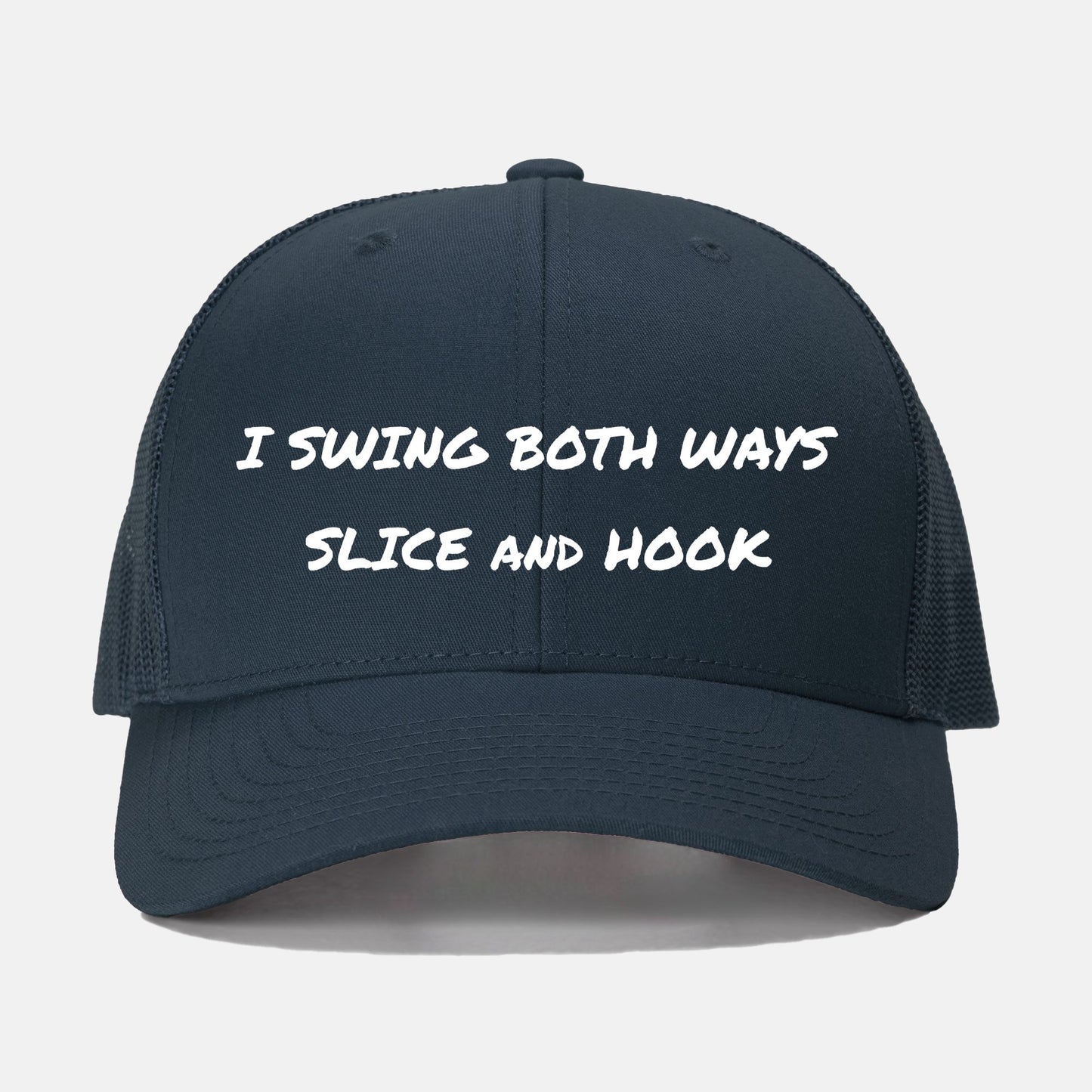I Swing Both Ways Embroidered Snap Back Golf Cap
