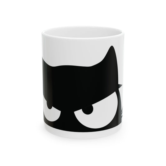 Fierce Feline Ceramic Mug - Black Cat Design (11oz, 15oz)