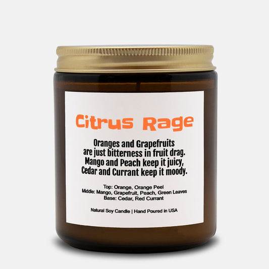 Citrus Rage Soy Candle Funny Gift