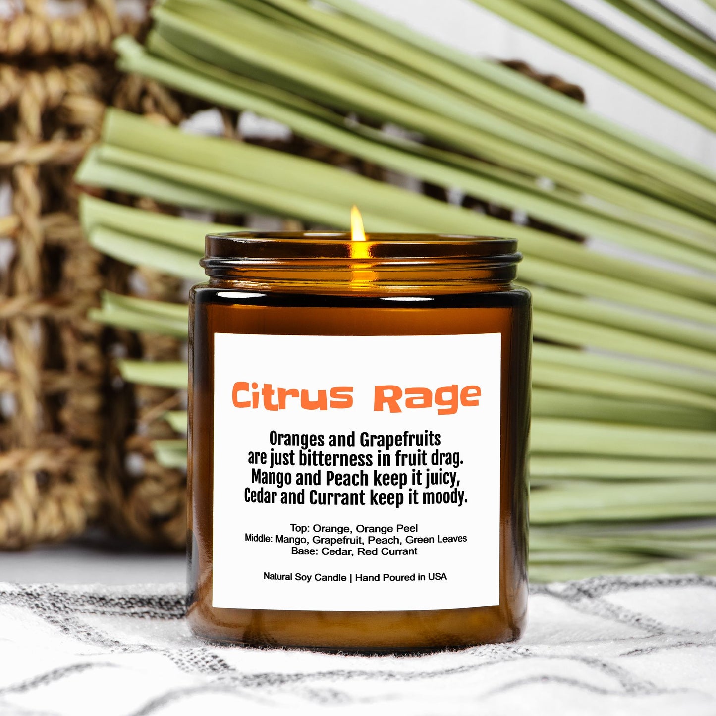 Citrus Rage Soy Candle Funny Gift