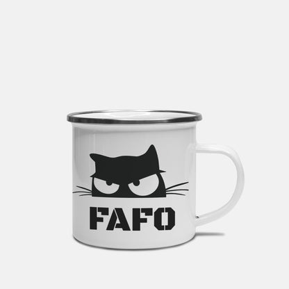 FAFO Sarcastic Cat Camp Mug 10 oz.