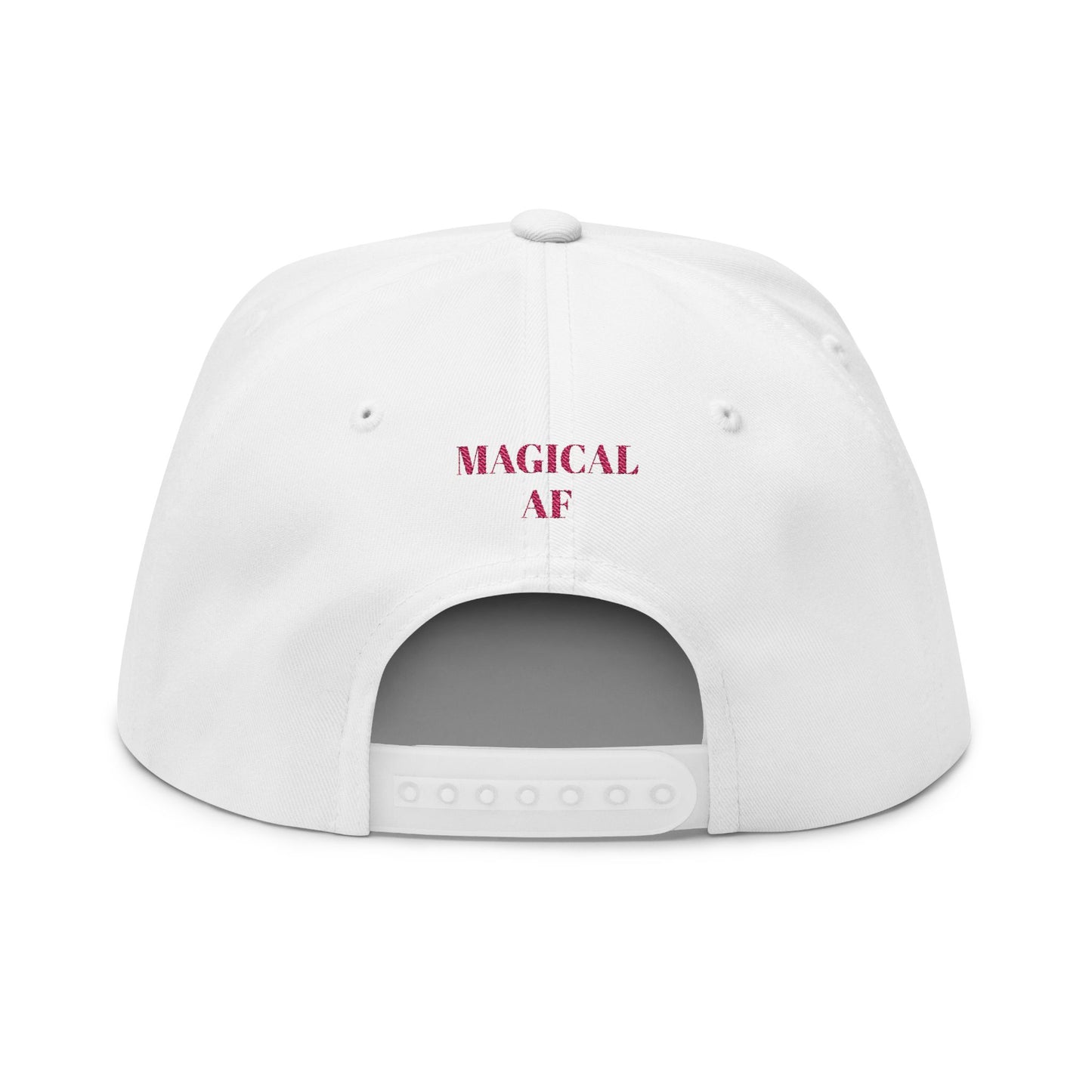 Unicorn Silhouette Flat Bill Cap Embroidered "Magical AF" Snapback
