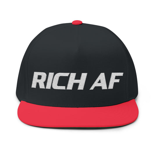 Rich AF Embroidered Flat Bill Cap Because Subtlety is for the Broke