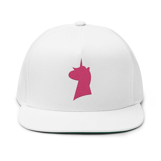 Unicorn Silhouette Flat Bill Cap Embroidered "Magical AF" Snapback
