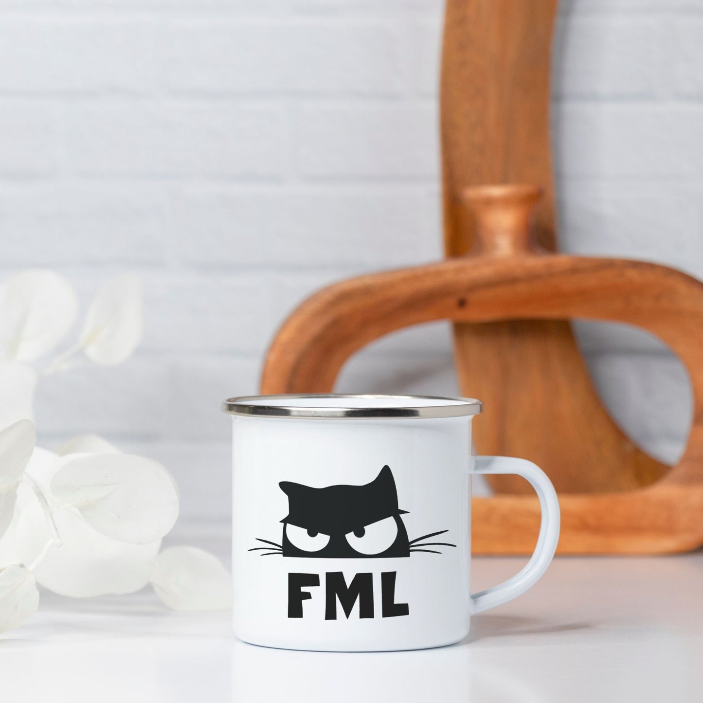 FML Snarky Cat Camp Mug 10 oz.