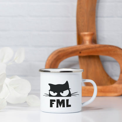 FML Snarky Cat Camp Mug 10 oz.