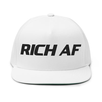 Rich AF Embroidered Flat Bill Cap Because Subtlety is for the Broke