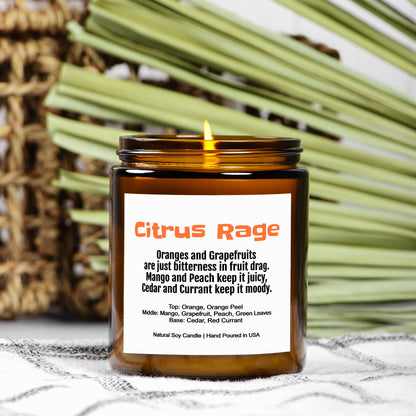 Citrus Rage Soy Candle Funny Gift